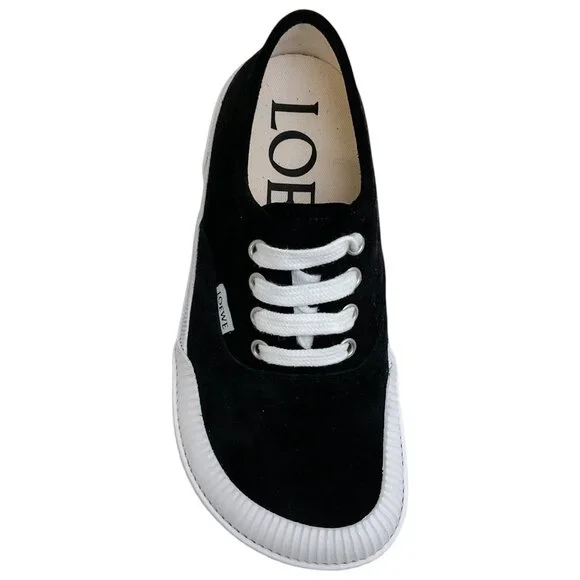 Loewe Black Suede Lace Up Sneakers - Picture 4 of 9